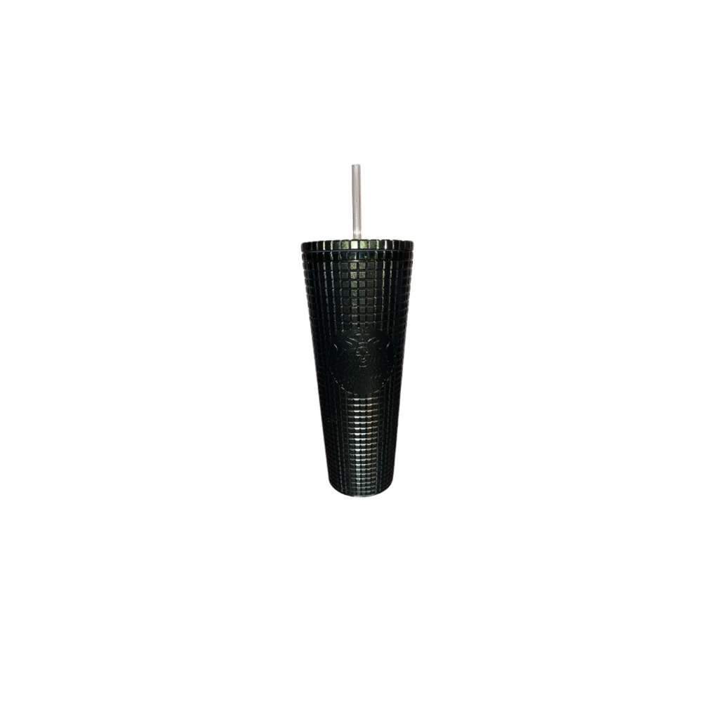 Starbucks Venti 24 oz. Dark Green Grid Cold Cup